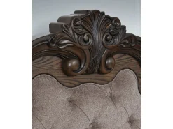 Mor Furniture Bedroom Sets|Maylee Upholstered Panel Bed, Dresser, Mirror & Nightstand In Dark Brown, Queen