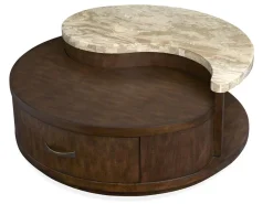 Mor Furniture Coffee Tables|Mcpherson Round Coffee Table In Burnt Umber