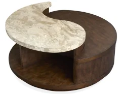 Mor Furniture Coffee Tables|Mcpherson Round Coffee Table In Burnt Umber