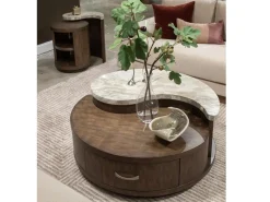 Mor Furniture Sofa & End Tables|Mcpherson Round End Table In Burnt Umber