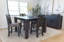 Mor Furniture Seating For 4|Counter Height Dining Sets|Meadow Counter Height Dining Table & 4 Stools In Brown