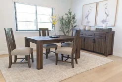 Mor Furniture Seating For 4|Dining Room Sets|Meadow Extendable Dining Table & 4 Chairs In Brown