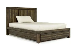 Mor Furniture Beds|Meadow Panel Bed W/ Storage In Brown, Full