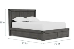 Mor Furniture Beds|Meadow Panel Bed W/ Storage In Brown, Full