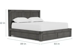 Mor Furniture Beds|Meadow Panel Bed W/ Storage In Brown, Full