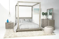 Mor Furniture Bedroom Sets|Melbourne Canopy Bed, Dresser, Mirror, Nightstand In Brown Mel, Queen