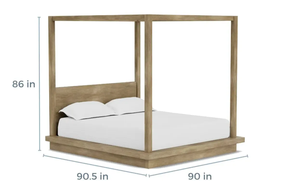 Mor Furniture Bedroom Sets|Melbourne Canopy Bed, Dresser, Mirror, Nightstand In Brown Mel, Queen