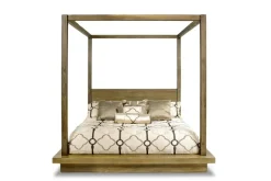 Mor Furniture Bedroom Sets|Melbourne Canopy Bed, Dresser, Mirror, Nightstand In Brown Mel, Queen