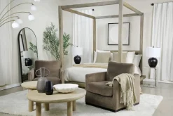 Mor Furniture Beds|Melbourne Canopy Bed In Mineral, Queen