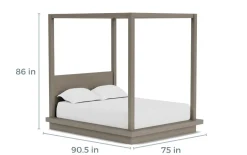 Mor Furniture Beds|Melbourne Canopy Bed In Mineral, Queen