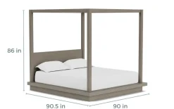 Mor Furniture Beds|Melbourne Canopy Bed In Mineral, Queen