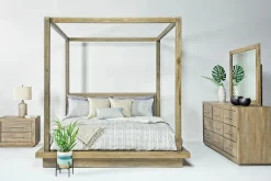 Mor Furniture Beds|Melbourne Canopy Bed In Mineral, Queen