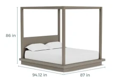 Mor Furniture Beds|Melbourne Canopy Bed In Mineral, Queen