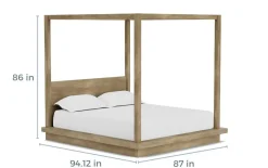 Mor Furniture Beds|Melbourne Canopy Bed In Mineral, Queen