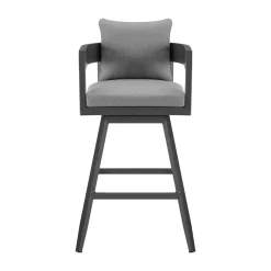 Mor Furniture Barstools|Menorca Outdoor Swivel Barstool In Dark Gray