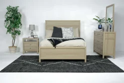 Mor Furniture Bedroom Sets|Merrifield Panel Bed, Dresser, Mirror & Nightstand In Pecan Sandy, Twin
