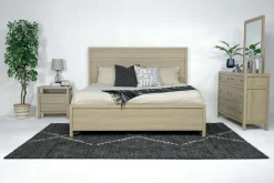 Mor Furniture Bedroom Sets|Merrifield Panel Bed, Dresser, Mirror & Nightstand In Pecan Sandy, Twin