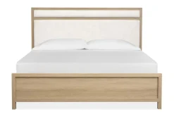 Mor Furniture Bedroom Sets|Merrifield Upholstered Bed, Dresser, Mirror & Nightstand In Raisin Black, Twin