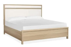 Mor Furniture Bedroom Sets|Merrifield Upholstered Bed, Dresser, Mirror & Nightstand In Raisin Black, Twin