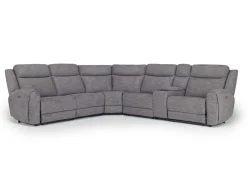 Mor Furniture Reclining Sectionals|Sectionals|Mia 6 Piece 2 Power Sectional In Gray
