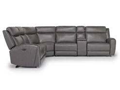 Mor Furniture Reclining Sectionals|Sectionals|Mia 6 Piece 2 Power Sectional In Gray
