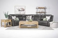 Mor Furniture Sectionals|Mia 6 Piece Reclining Sectional W/ Armless Recliner In Gray
