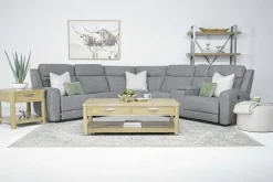 Mor Furniture Sectionals|Mia 6 Piece Reclining Sectional W/ Armless Recliner In Gray