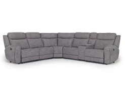 Mor Furniture Reclining Sectionals|Sectionals|Mia 6 Piece Reclining Sectional In Gray