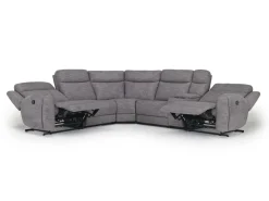 Mor Furniture Reclining Sectionals|Sectionals|Mia 6 Piece Reclining Sectional In Gray