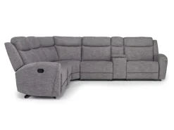 Mor Furniture Reclining Sectionals|Sectionals|Mia 6 Piece Reclining Sectional In Gray