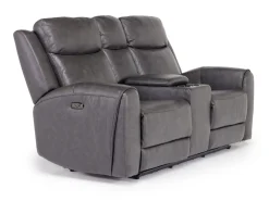 Mor Furniture Reclining Loveseats|Loveseats|Mia 2 Power Console Loveseat In Gray