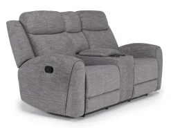 Mor Furniture Reclining Sofas|Loveseats|Mia Reclining Console Loveseat In Gray