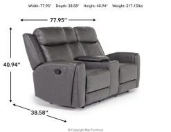 Mor Furniture Reclining Sofas|Loveseats|Mia Reclining Console Loveseat In Gray