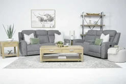 Mor Furniture Reclining Sofas|Mia Reclining Sofa & Console Loveseat In Gray