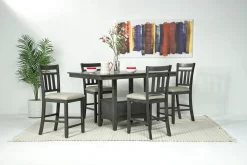 Mor Furniture Seating For 4|Counter Height Dining Sets|Miami Adjustable Dining Table & 4 Stools In Gray
