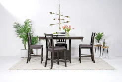 Mor Furniture Seating For 4|Counter Height Dining Sets|Miami Adjustable Dining Table & 4 Stools In Gray