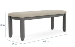 Mor Furniture Dining Benches|Miami Dining Bench In Gray