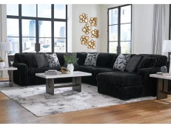 Mor Furniture Sectionals|Midnight Madness 4 Piece Chaise Sectional In Onyx, Right Facing