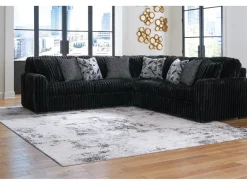 Mor Furniture Sectionals|Midnight Madness 3 Piece Sectional In Onyx