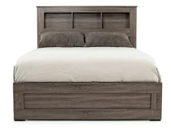 Mor Furniture Bedroom Sets|Naialyn Bookcase Bed, Dresser, Mirror & Nightstand In , Full Gray