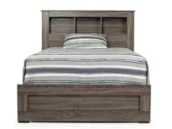 Mor Furniture Bedroom Sets|Naialyn Bookcase Bed, Dresser, Mirror & Nightstand In , Full Gray
