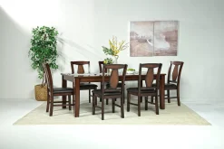 Mor Furniture Seating For 6|Dining Room Sets|Napa Extendable Dining Table & 6 Chairs In Brown