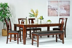 Mor Furniture Seating For 6|Dining Room Sets|Napa Extendable Dining Table, 4 Chairs & Bench In Brown