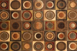Mor Furniture Shop All Rugs|Napa Ridge Rug In Brown Circles, 5’ X 8’