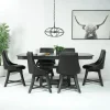 Mor Furniture Seating For 6|Dining Room Sets|New Haven Adjustable Extendable Dining Table & 6 Chairs In Gray