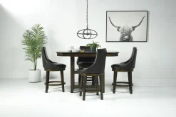 Mor Furniture Dining Tables|New Haven Adjustable Height Extendable Dining Table In Brown