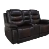Mor Furniture Reclining Sofas|Loveseats|Nikko Reclining Console Loveseat In Brown