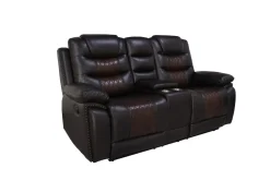 Mor Furniture Reclining Sofas|Loveseats|Nikko Reclining Console Loveseat In Brown
