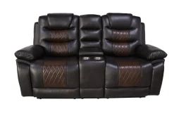 Mor Furniture Reclining Sofas|Loveseats|Nikko Reclining Console Loveseat In Brown