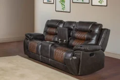 Mor Furniture Reclining Sofas|Loveseats|Nikko Reclining Console Loveseat In Brown